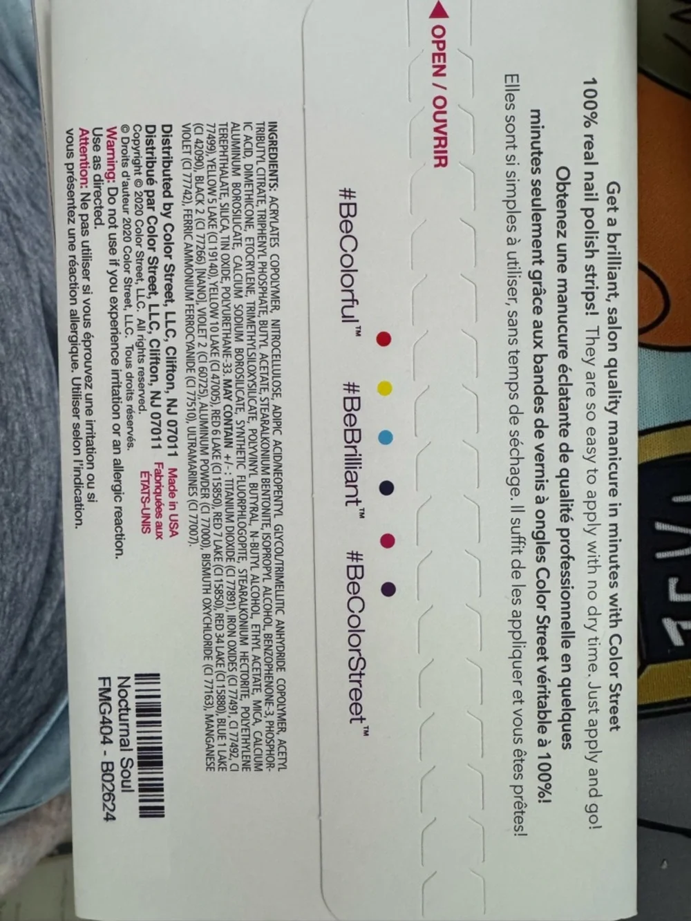 NIP- Color Street Black & Gold Glitter Nail Strips- “Nocturnal Soul” - Picture 5 of 5